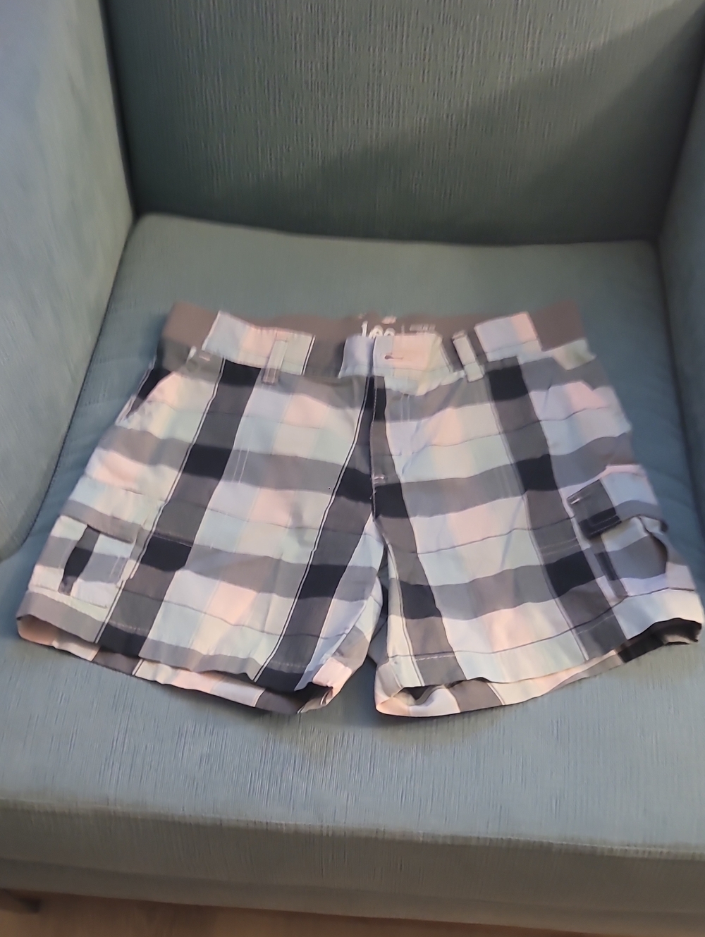Lee Plaid Cargo Bermudas - Pink & Gray
